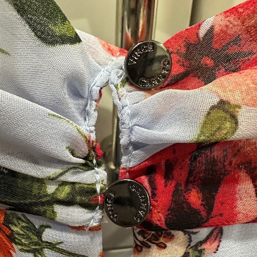 Vince Camuto Floral Sleeveless Dress with Neck Bow NWY SZ 16 - Picture 7 of 9